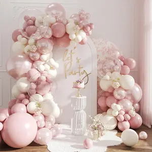 Dusty Pink & Pearl White Balloon Arch Kit for Wedding, Birthday, Baby Shower, Engagement Decor