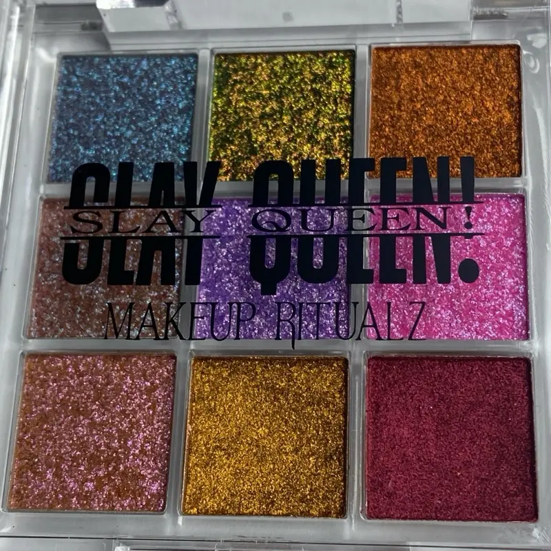 Makeup Ritualz Slay Queen Palette Duochrome Diamond d - Colorful Glitter Eyeshadow Makeup Set