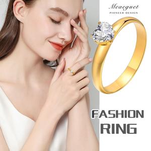 MP Gold Love Ring Sparkling Zircon Diamond Stone Heart Charms ,Stainless Steel Wedding Bands Luxury Jewelry Non Tarnish Promise Rings Decor Accessories for Women Valentine Gift for gf engagement birthday couple affordable Anniversary Stackable statement