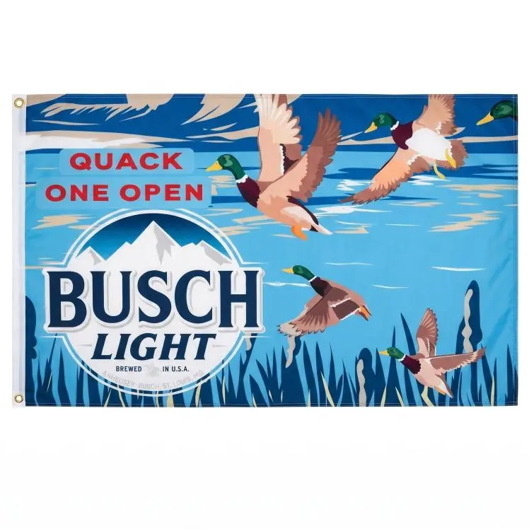 Busch Light Duck Hunting Flag - 3x5FT Beer Banner, Waterfowl Hunter Wall Decor for Farmhouse Garage Bar Man Cave, Country Beer Lover Collectible Gift