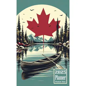 2025 Planner Pocket Size: Canadian canada Maple leaf themed Cover Daily Weekly Diary 12 Month Calendar Vision Mission Board Schedule Organizer Goals Appointment Notes Paperback – October 11, 2024