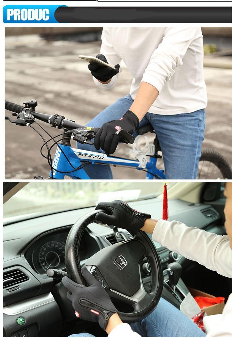 Outdoor Waterproof Gloves Touch Screen Windproof Riding Zipper Sports Winter Warm Fleece Mountaineering Gloves