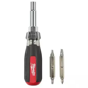 13-in-1 Multi-Tip Cushion Grip Combination Screwdriver with 1/4" and 3/16" Bits for Precision Tasks