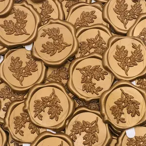 60 count Eucalyptus Wax Seal Stickers,  Botanical Envelope Seal Stickers, Self-Adhesive Antique  Wedding Invitation Stickers, Real Sealing Wax Pre-Made,  for Letter Seal,  Wrapping