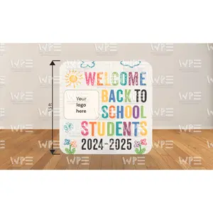"Welcome Back Students Grid " Backdrop 7.5ft x 7.5ft