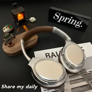 Retro over-ear Bluetooth headphones with card slot, foldable, wireless noise-cancelling music headset