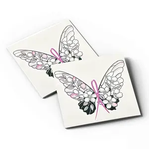 Breast Cancer Butterfly Temporary Tattoos