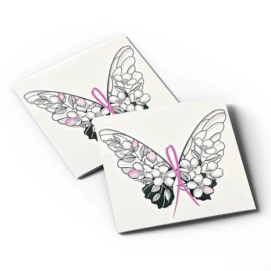 Breast Cancer Butterfly Temporary Tattoos