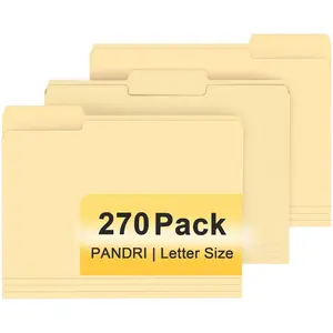 270 Pack File Folder, 1/3 Cut Tab, Letter Size Manila Filing Folder for Office School Business