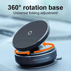 360 Degree Rotating Vacuum Suction Phone Holder, Magnetic Dual-Sided Design, Glue-Free Extendable Foldable, Portable for Car and Home Use