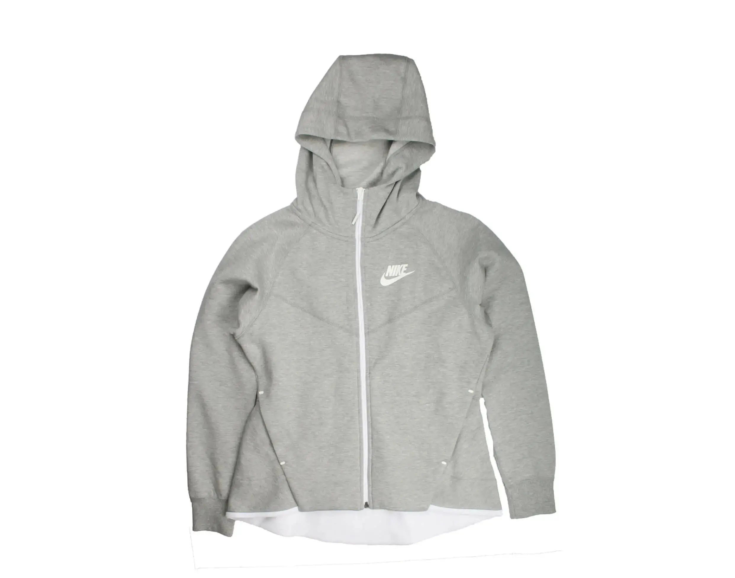 Nike Sportswear Tech Fleece Windrunner Hoodie in Dark Grey Heather/White Cotton | Women's