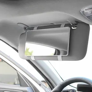 Ultra-Thin Car Makeup Mirror with Adjustable Strap, Minimalist Design, Non-Electric Easy Installation, Suitable for Sedans Suvs Trucks, Essential Travel Accessory