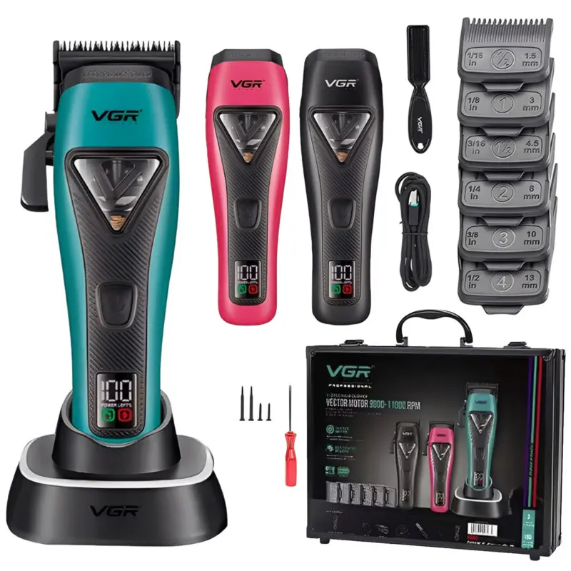 VGR 035C Professional Cordless Barber Clipper with Detachable Cover, 11000RPM Vector Motor, DLC Blade, LED Display, Storage Box,Gift for Men#SummerWins #DealsForYouDays