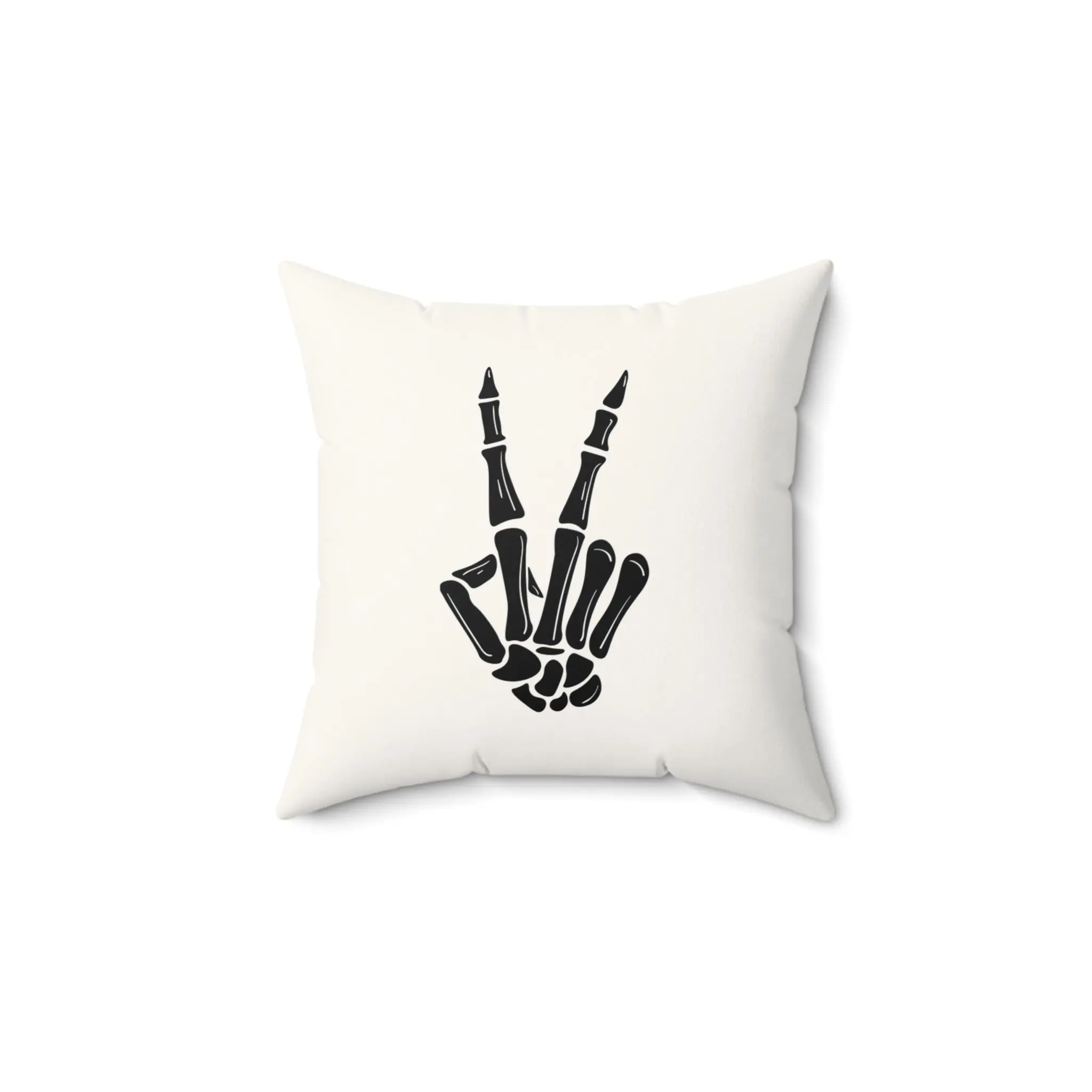 SKELETON PEACE SIGN PILLOW