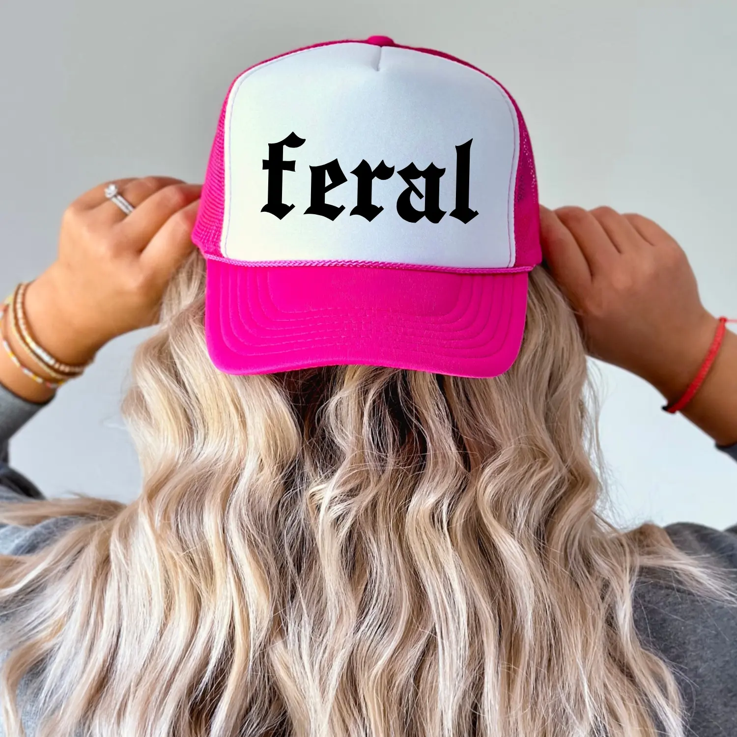 Feral, Trucker hat for women, Womens trucker hat, snap back hats, funny hat