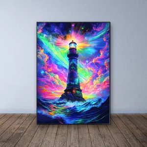 Lighthouse Pattern DIY Diamond Arts Colorful Painting Kit without Frame, 5D Diamond Arts Colorful Painting Kit, Wall Art Decor for Home, Diamond Painting Kits