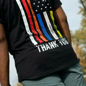 TPS Originals - First Responders Support T-Shirt, 50/50 Cotton and Polyester Blend, Comfortable and Durable Design, Portion of profits donated to Wounded Warrior Project