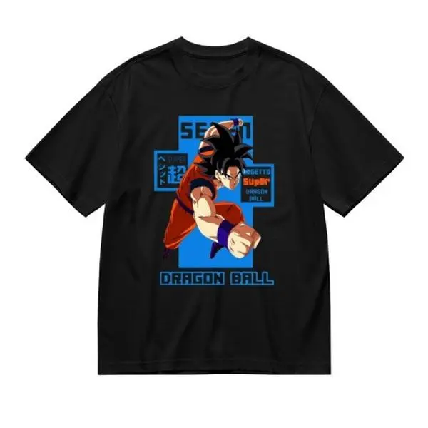 Dragon Ball Goku Graphic Short Sleeve T-Shirt, Soft Cotton, Unisex For Teens, Trendy Comfortable Versatile Fashion Top