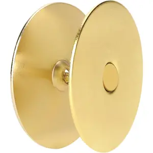 Door Hole Cover Plate, 2-5/8" Diameter Solid Steel, Hole Filler Plate (1, Gold)