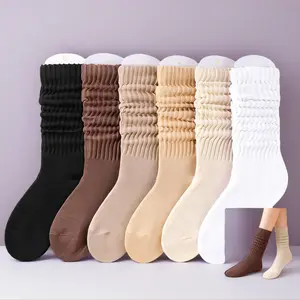 UnicornPro Women's 5PCS Casual Soft Comfy Warm Socks for All Seasons Solid Mid-calf Socks 100% Polyester Machine Washable Daily Wear