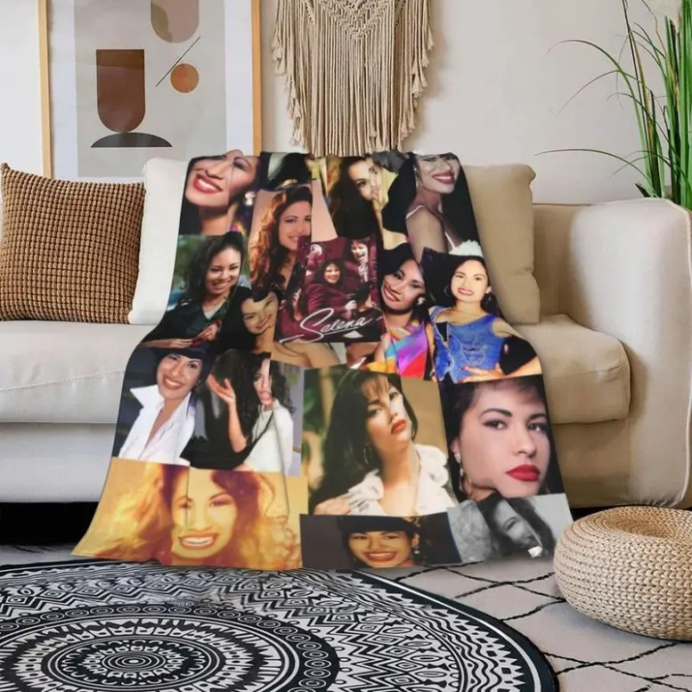 Selena Quintanilla Queen of Music Super Soft Lightweight Plush Throw Blanket - Custom Graphic Character Art Blanket Throw for Bed, Sofa - 60"x50" Home Decor Bedding Linen, Throw Blankets