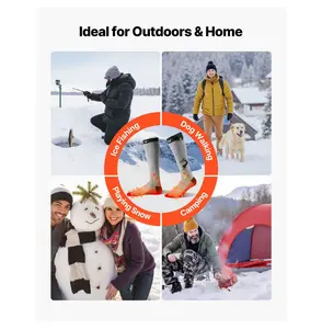 Heated Socks Rechargeable, 6000mAh Battery Powered Electric Socks, 4 Heat Levels with APP Control, Foot Warmer for Men Women Hunting Hiking Camping Default