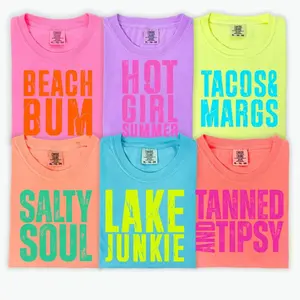 Comfort Colors Neon Shirts, Vacation Beach Summer Tops