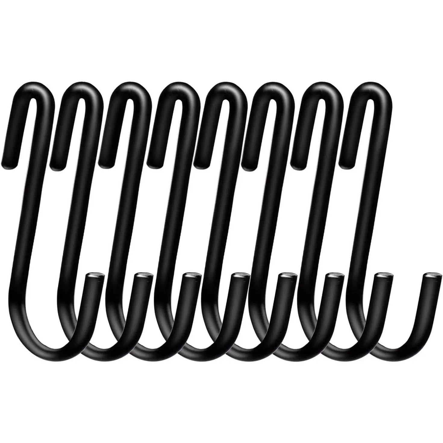 30 Pack Heavy Duty S Hooks for Hanging, Black S Shaped Hooks Hanging Hangers Pan Holder Pot Wire Shelf Rack Hooks for Kitchenware Spoons Pans Pots Utensils Clothes Jeans Bags Towels Plants