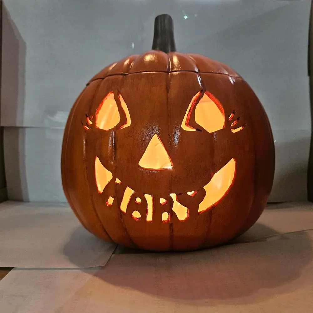 Personalized ceramic light up pumpkins