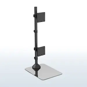 Dual Ultrawide Vertical Monitor Desk Stand with Glass Base - Up to 49" Screens