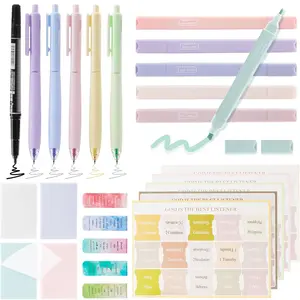 Bible Study Supplies, Bible Journaling Kit with 6 Twin Tip Highlighters & 1 Permanent Markers, 5 Colored Gel Pens - No Bleed, 75 Index Tabs, 5 Magnetic Bookmarks, 4 Sticky Notes