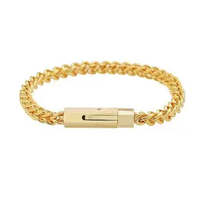 Geoffrey Beene Men's Stainless Steel Franco Chain Bracelet