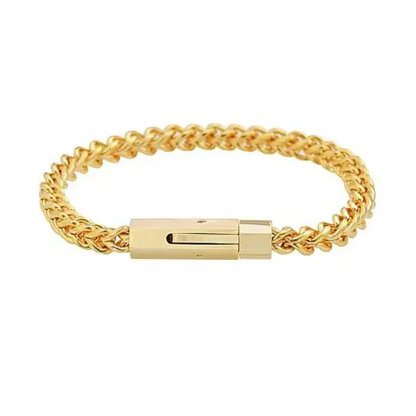 Geoffrey Beene Men's Stainless Steel Franco Chain Bracelet