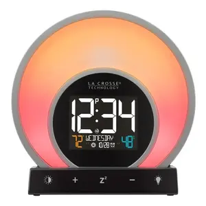 Sunrise Digital Alarm Clock USB Temperature Humidity Date Battery Bedroom Desktop Modern 20 Colors Nightstand Gift Hatch Decor Light Set Adjustable