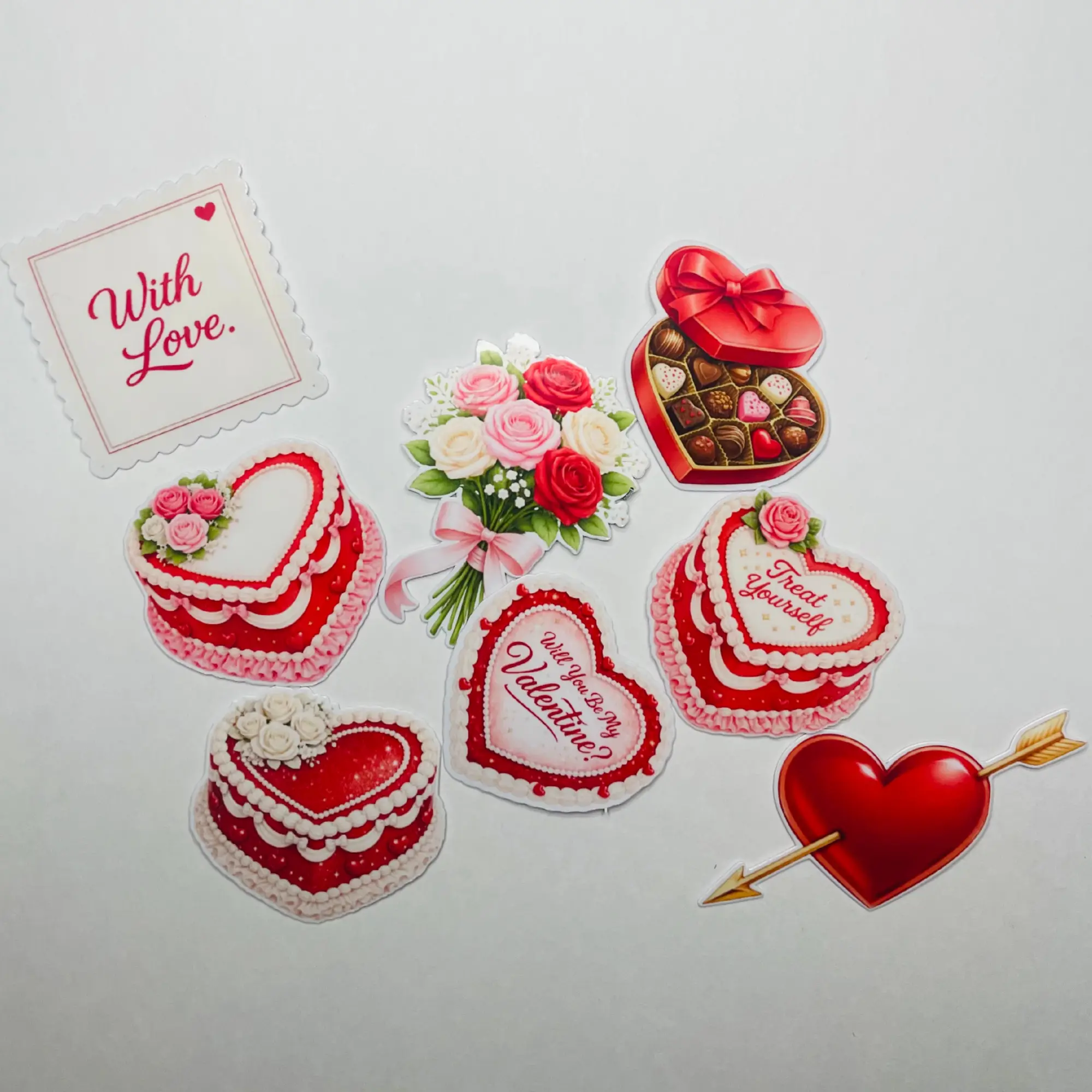 With Love – Valentine Sticker Pack (8 Mini Stickers)