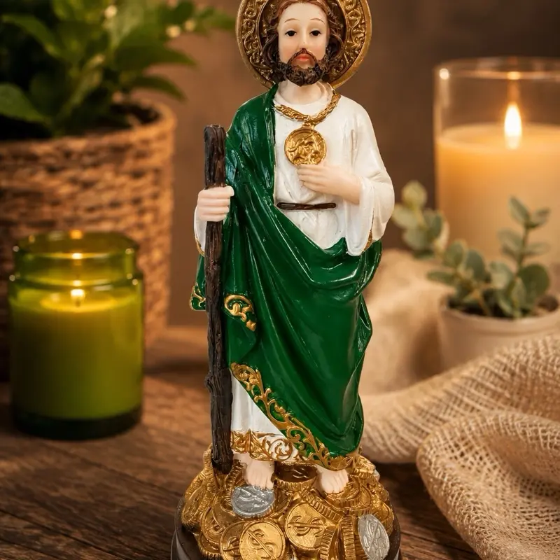 San Judas Tadeo Statue – Patron Saint of Hope, Causes & Prosperity – 6.5 Inch Religious Figure