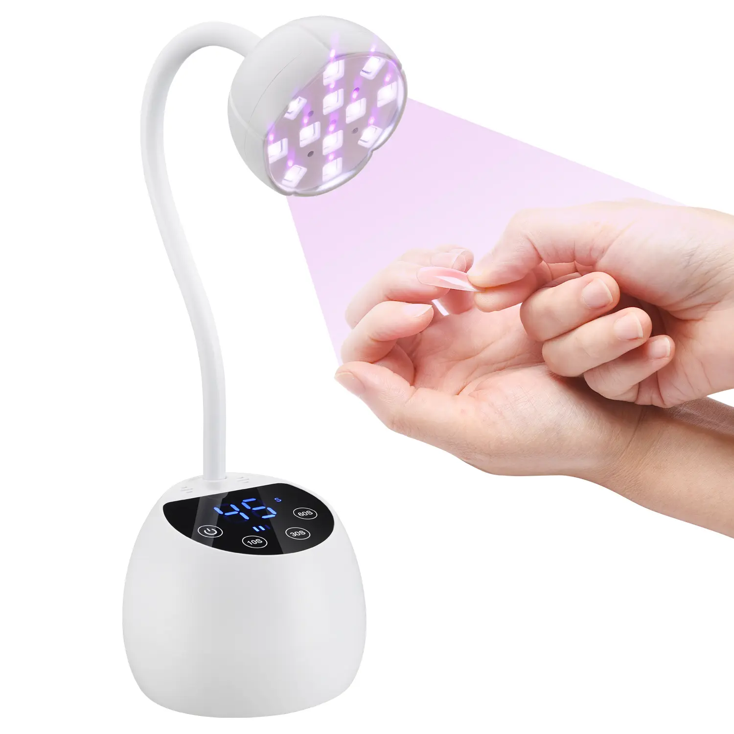 UV Nail Lamp Mini UV Light for Gel Nails Polish 36W Rechargeable LED Nail Light Nail Dryer with 4 Timers & Auto Sensor, Fast Curing Goosenecks Lamp for Home DIY Manicure