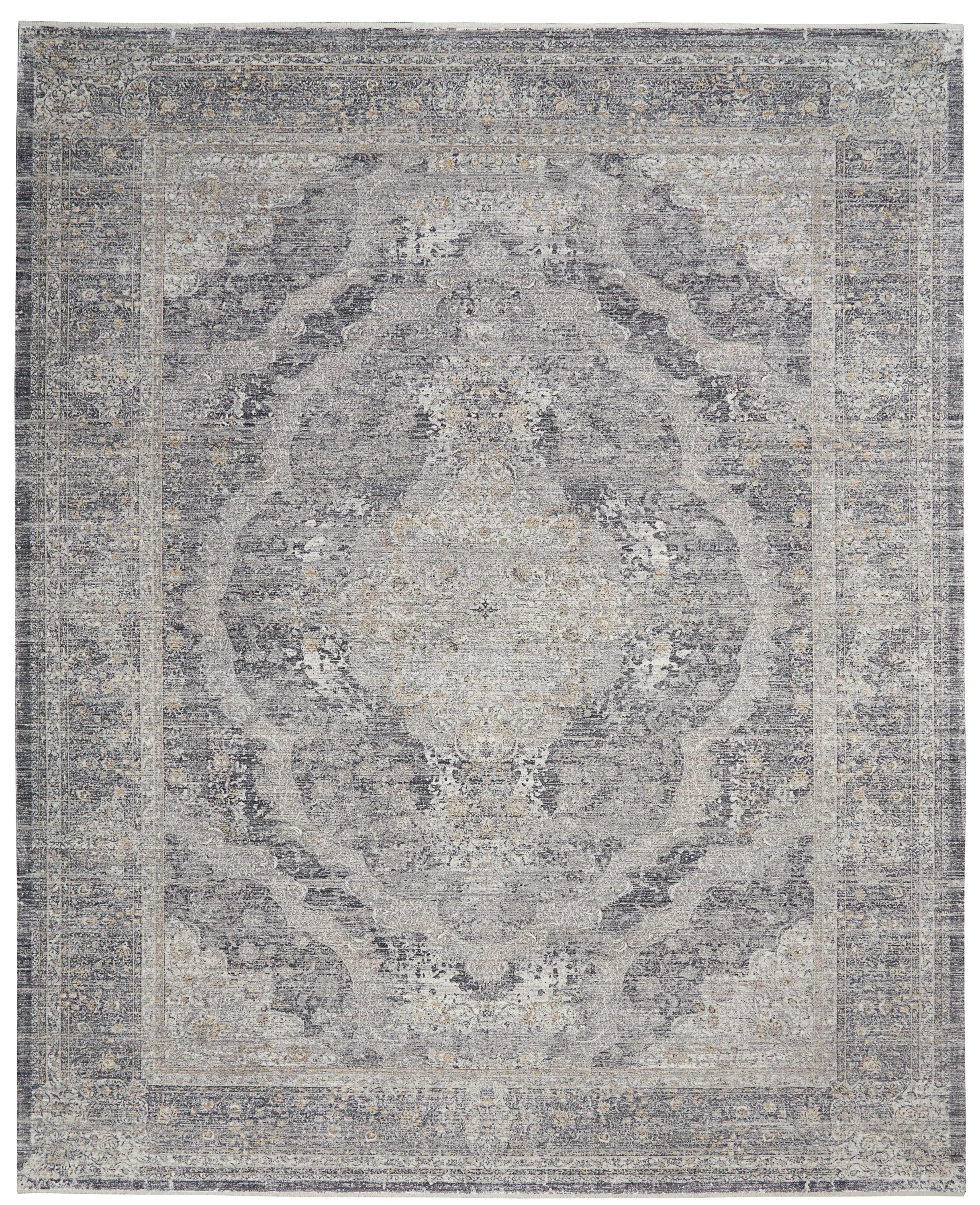 Nourison Home Starry Nights STN05 Charcoal Crème Traditional Loom-woven Rug