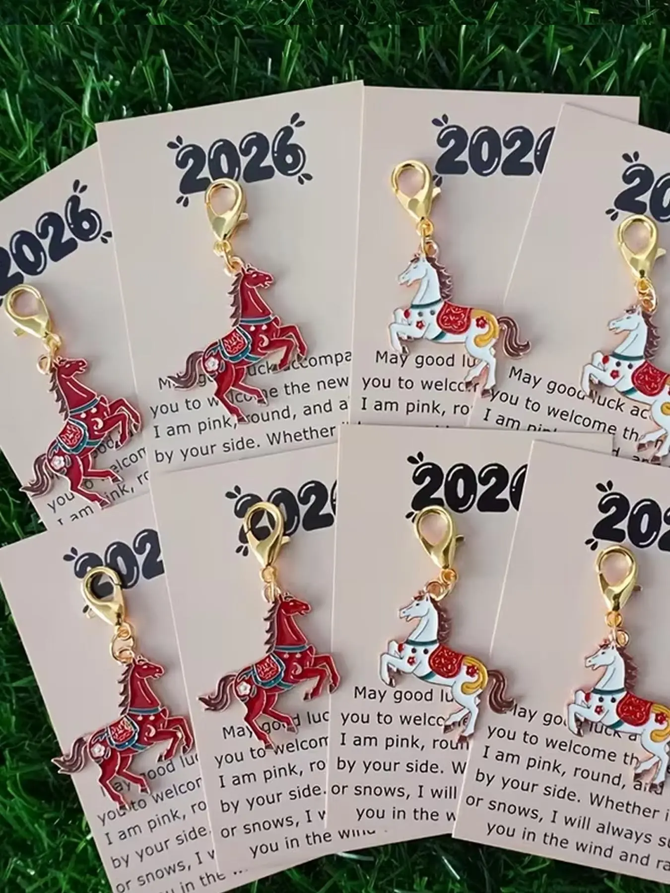 10pcs 2026 Year of the Horse Charming Keychain, Alloy Horse-Shaped DIY Accessory, Keychain Pendant, Stylish Keychain with Chinese Zodiac Symbol, Cute Men's Bag and Car Keychain, Keychain For Bags, A New Year's Gift for Horse Lovers