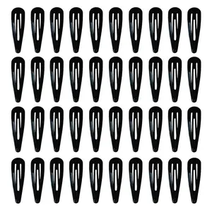Set Large Size Hair Claws 50pack Black 2 Inch Barrettes Hair Clip Metal Snap Hair Clips