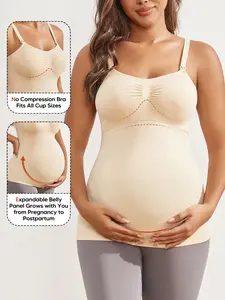 High Elasticity Maternity Nursing Tank Top, Skin-Friendly Fabric, Suitable for Pregnancy to Postpartum, Home & Outdoors Wear, Nursing Clothes, Maternity Nursing Tops