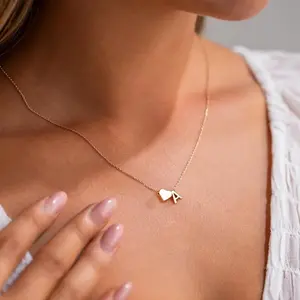 Tiny Initial Heart Letter A-Z Necklace Dainty Personalized Initial Tag Birthday Anniversary Gifts woman trendy fashion jewelry girlfriend chain dangle christmas surprise two-toned gold silver pendant