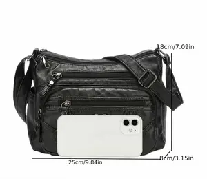 Women’s Genuine Leather Crossbody Purse - Heart-Shaped Pattern, Multiple Pockets, Spacious Interior, Stylish Versatile Purse Shoulder Bag for Everyday Use, Travel - Bags, Accessories for Women