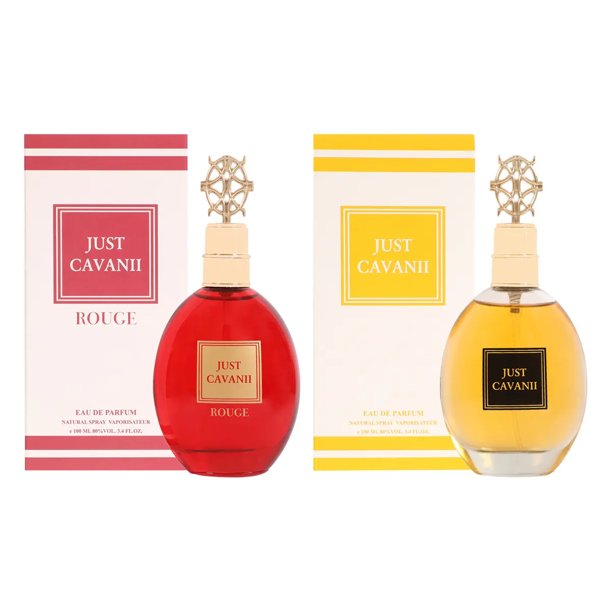 Bundle of 2 Just Cavanii and Just Cavanii Rouge Eau de Parfum 100ml 3.4fl.oz. Perfume for Women