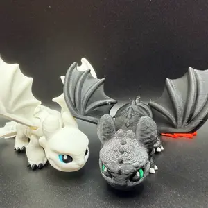 Dragon Duo Companions – Toothless & Light Fury