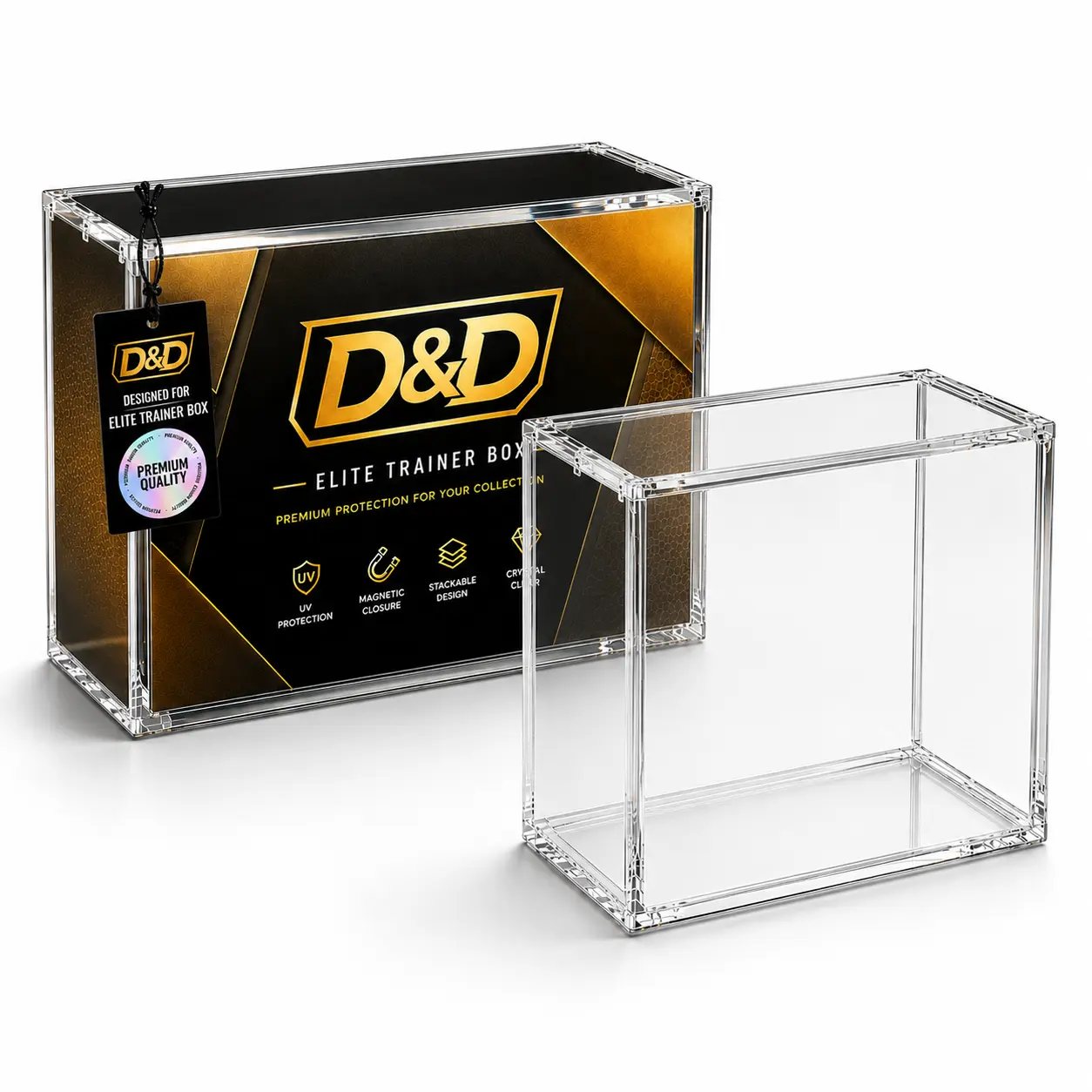 Pokemon Premium Elite Trainer Box (ETB) Magnetic Acrylic Trading Card Storage Case - 8mm + 5mm Acrylic Thickness