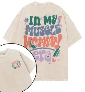 In My Muscle Mommy Era Printed Gym Shirt, Gym Shirt, Short sleeve Casual Top Womenswear