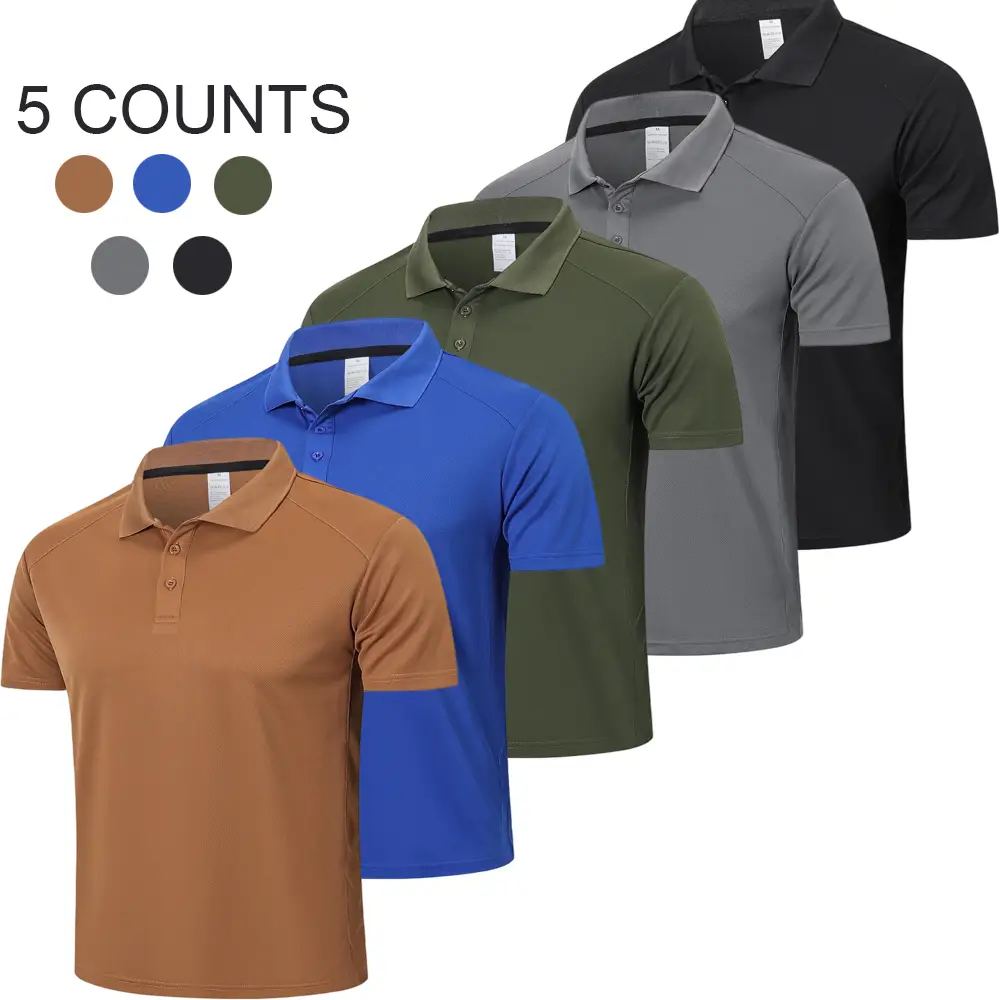 【Purchase one size larger】Men's Polo Moisture Wicking Shortsleeve Performance Quick Dry Sports Golf Activewear Ergonomic Comfort Applicable Occasions