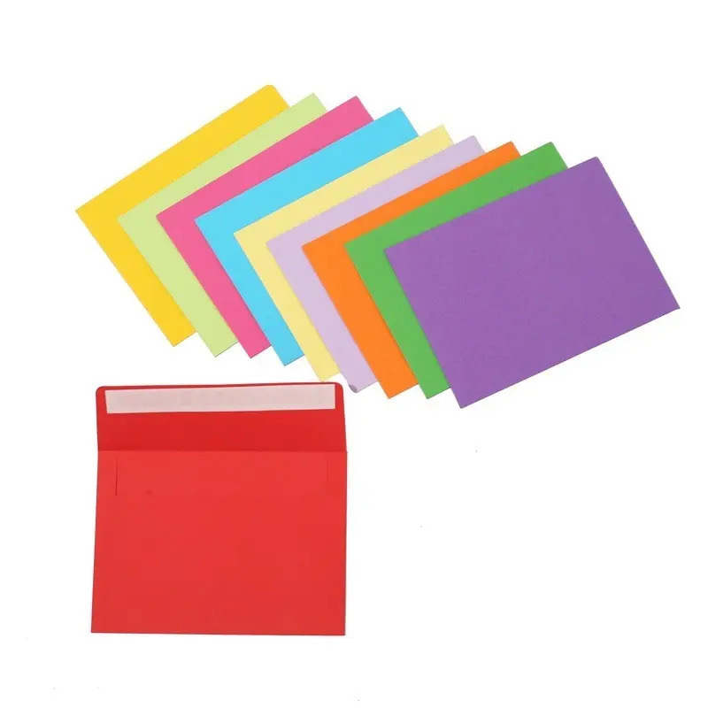 50 Piece Colorful Envelope Set with Stickers, Creative Energy 10 Colors Kit, Wedding Celebration Party Gift Decoration, Invitation Envelopes