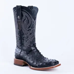 TANNER MARK MEN’S Ostrich Black Print Western Boots